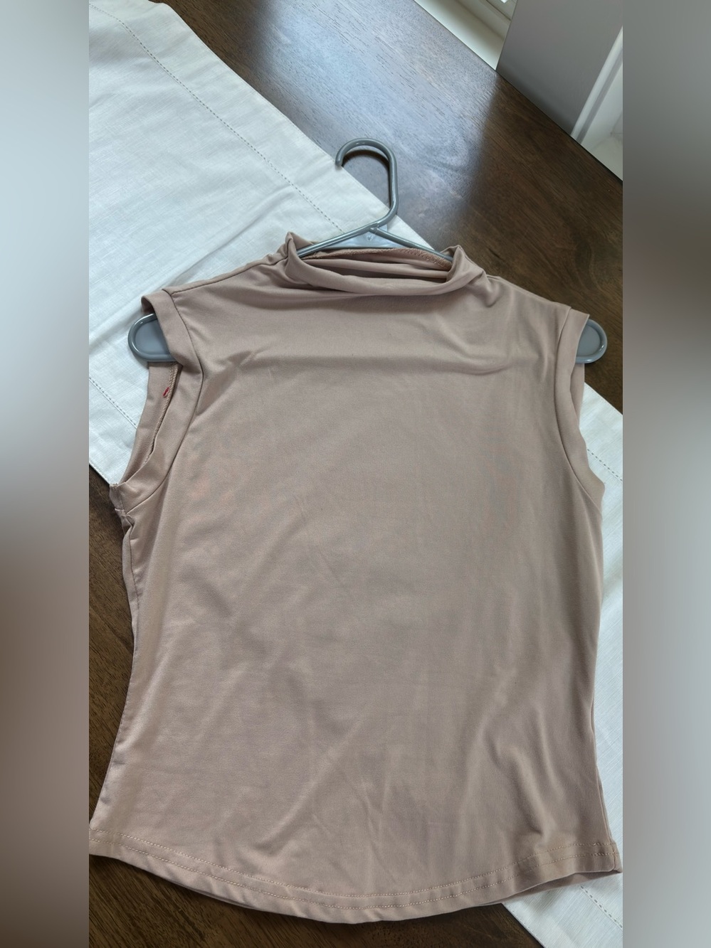 Sleeveless Mock Neck Top in Mauve Taupe